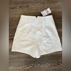 Zara White Linen Shorts